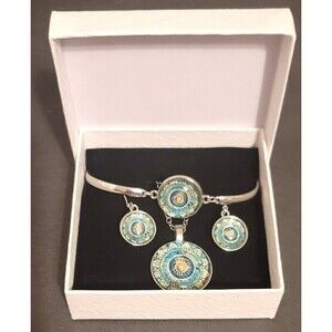 Mandala Flower Time Gemstone Necklace & Bracelet & Earrings